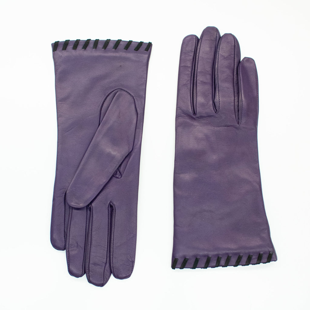 LEATHER GLOVE WITH SUEDE CONTRAST STITCH
