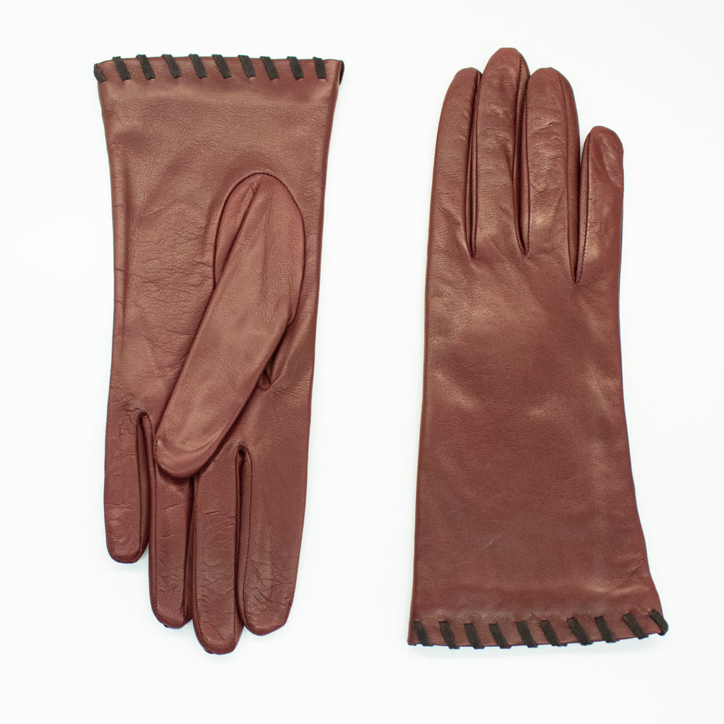 LEATHER GLOVE WITH SUEDE CONTRAST STITCH