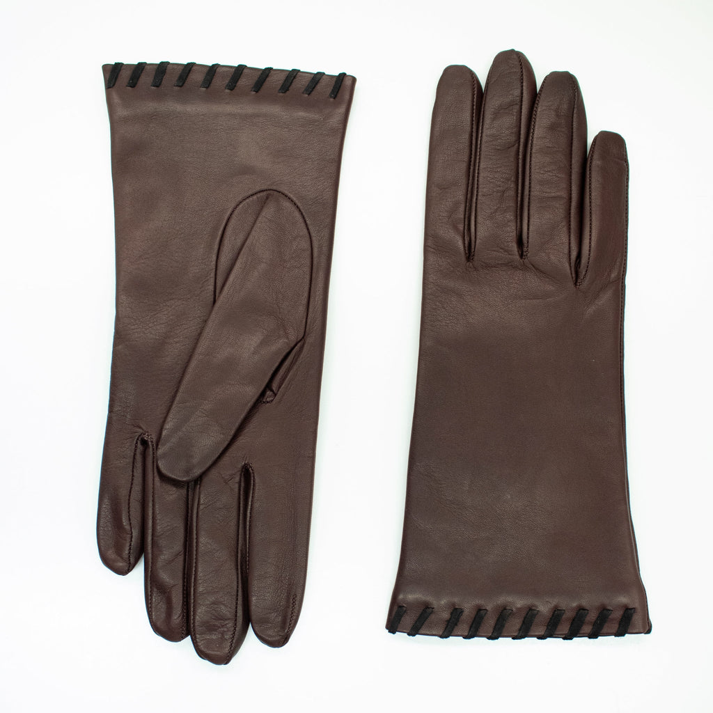 LEATHER GLOVE WITH SUEDE CONTRAST STITCH