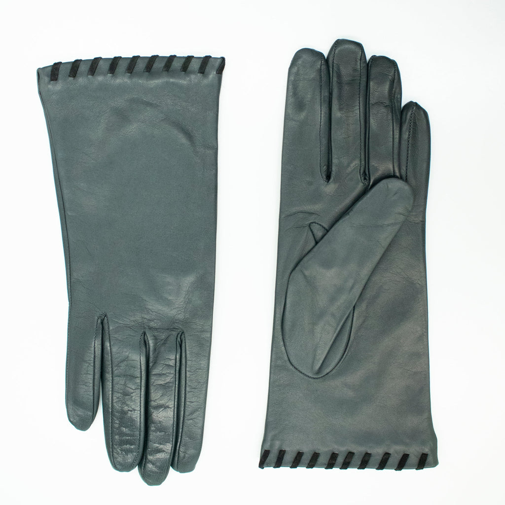 LEATHER GLOVE WITH SUEDE CONTRAST STITCH