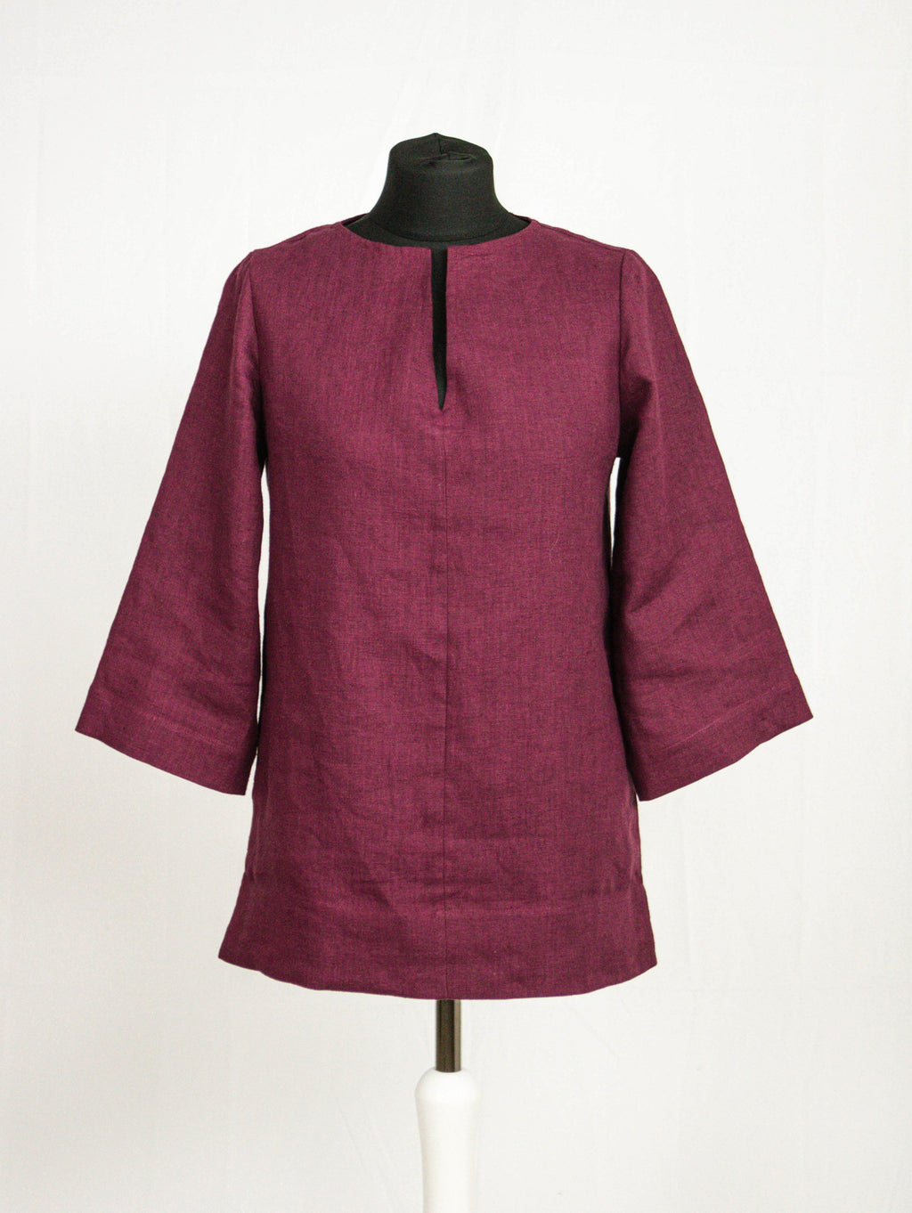 Dark Plum Linen Oversized Blouse