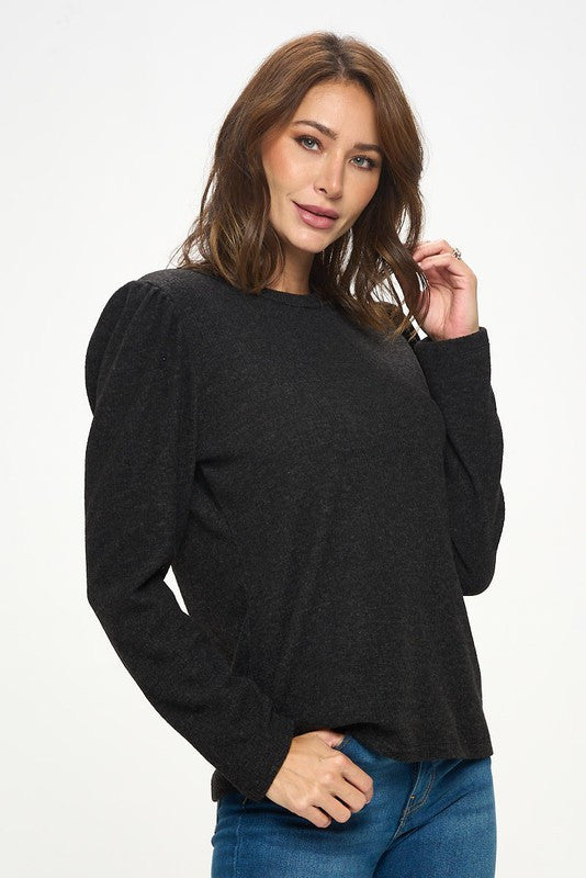 Knit Round neck Long Sleeve Top