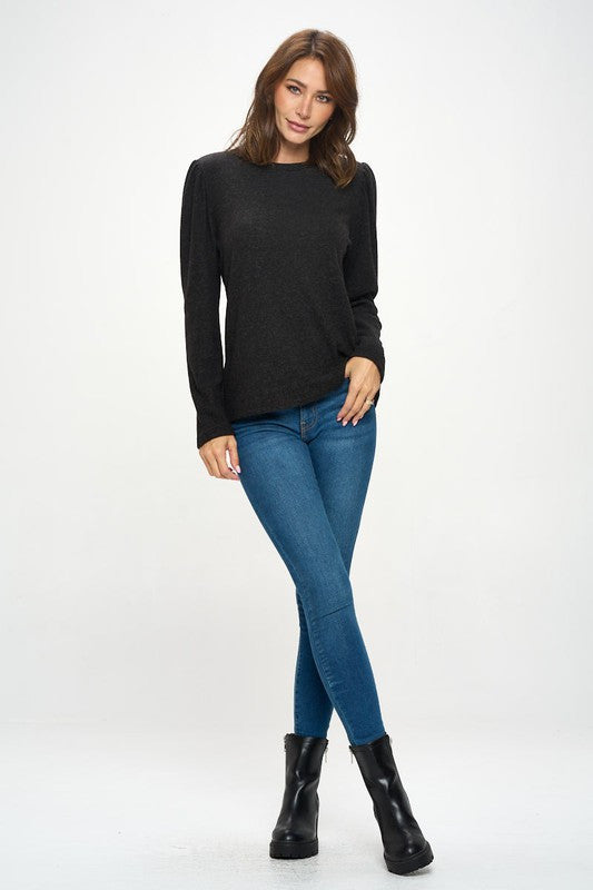 Knit Round neck Long Sleeve Top
