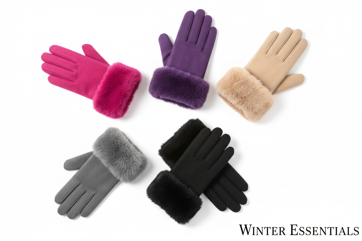 Plush Faux Fur Gloves (2-Pack)