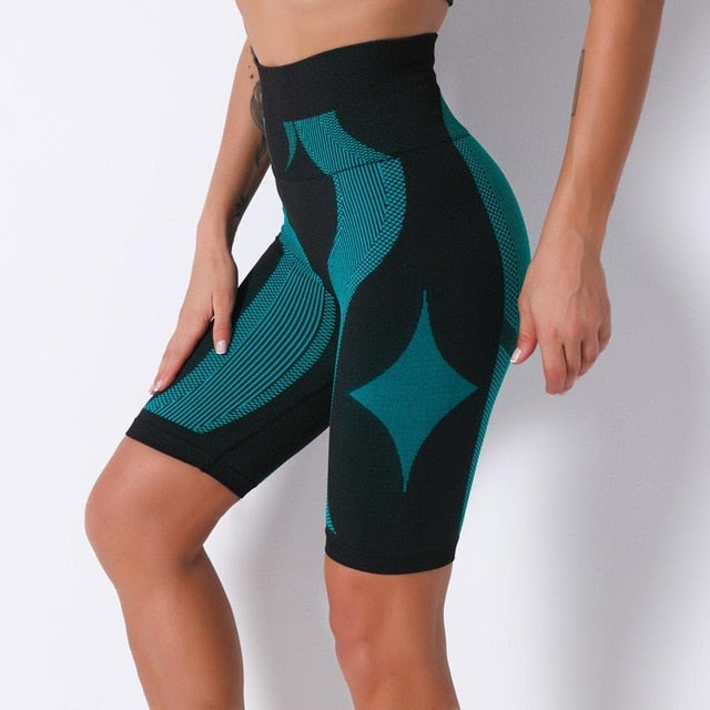 Seamless Color Patchwork Yoga Set Women Gym Clothes Fitness Sleeveless Tank Top Shorts Sports Suit Push Up Workout Tracksuit